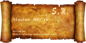 Stecher Márk névjegykártya