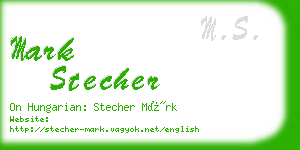 mark stecher business card